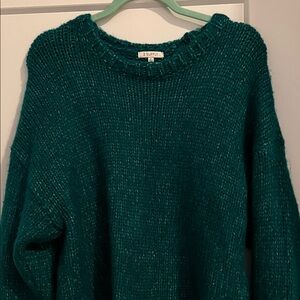 Z Supply Teal-Blue Scoop Neck Knit Sweater
